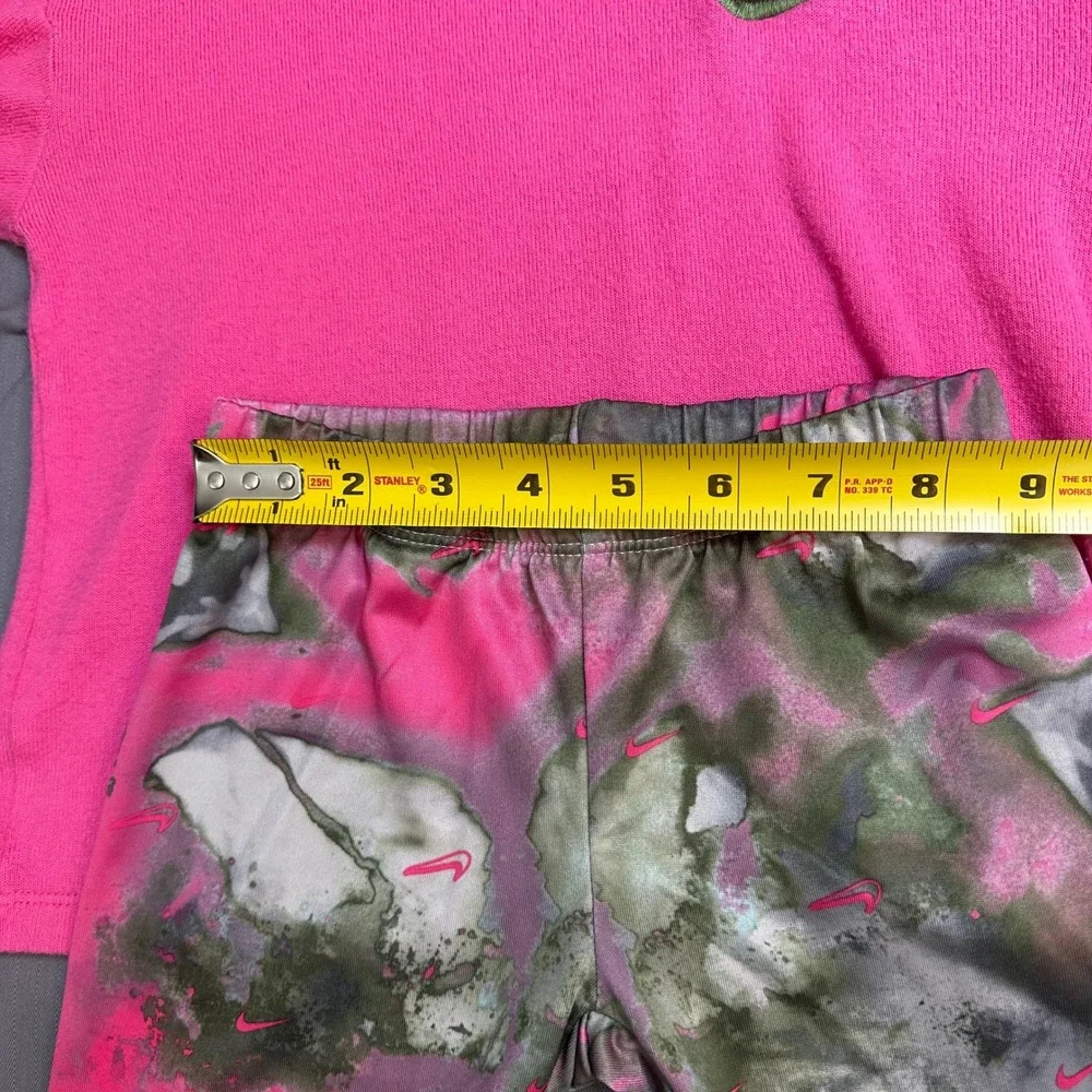 Nike Girls Pink Hoodie and Abstract Print Leggings 2‎ Piece Set Size 5 4-5 Years